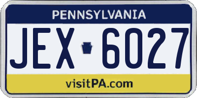 PA license plate JEX6027