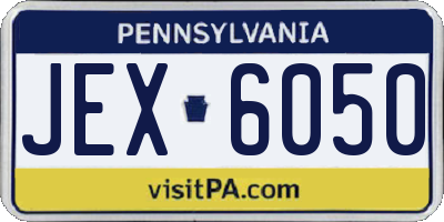 PA license plate JEX6050
