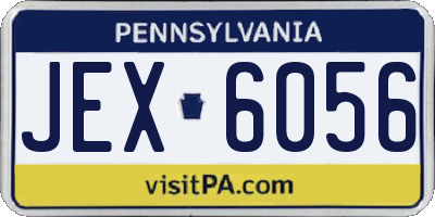 PA license plate JEX6056
