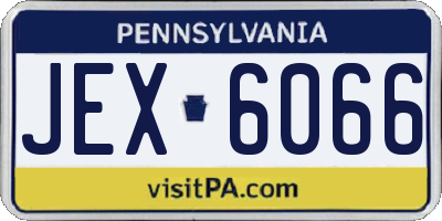 PA license plate JEX6066