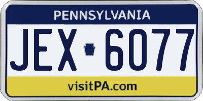 PA license plate JEX6077