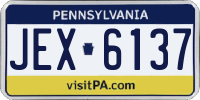 PA license plate JEX6137