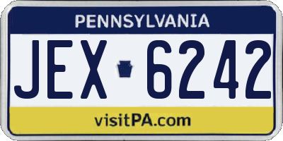 PA license plate JEX6242