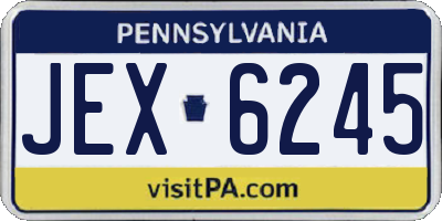 PA license plate JEX6245