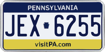 PA license plate JEX6255