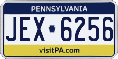 PA license plate JEX6256
