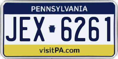 PA license plate JEX6261