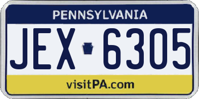 PA license plate JEX6305