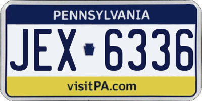 PA license plate JEX6336