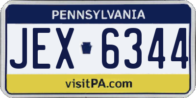 PA license plate JEX6344