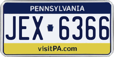 PA license plate JEX6366