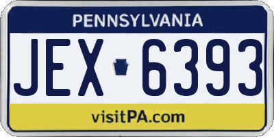 PA license plate JEX6393