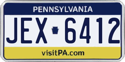 PA license plate JEX6412
