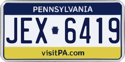 PA license plate JEX6419