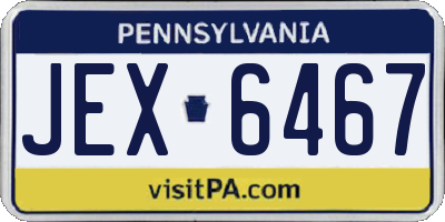 PA license plate JEX6467