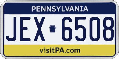 PA license plate JEX6508