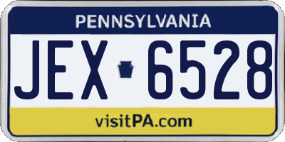 PA license plate JEX6528