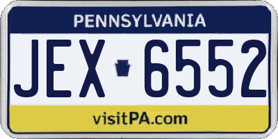 PA license plate JEX6552