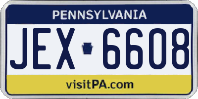 PA license plate JEX6608