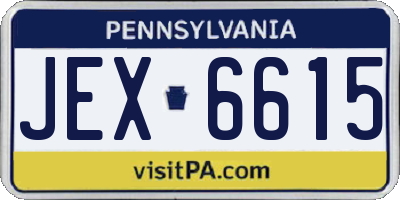 PA license plate JEX6615
