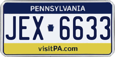 PA license plate JEX6633