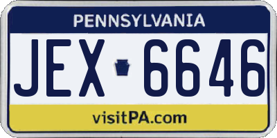 PA license plate JEX6646