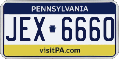 PA license plate JEX6660