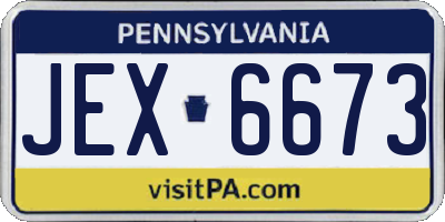 PA license plate JEX6673