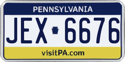PA license plate JEX6676