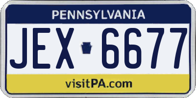 PA license plate JEX6677