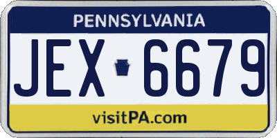 PA license plate JEX6679