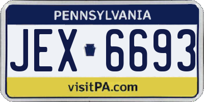 PA license plate JEX6693