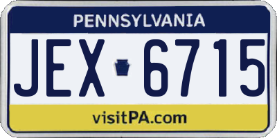 PA license plate JEX6715