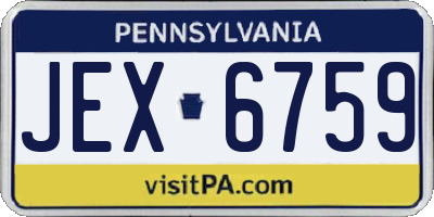 PA license plate JEX6759