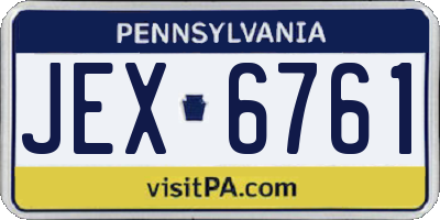 PA license plate JEX6761