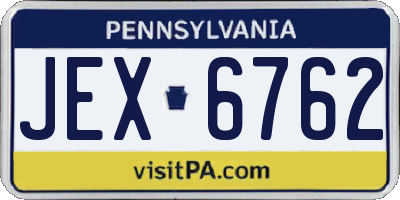 PA license plate JEX6762