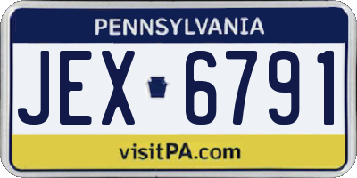 PA license plate JEX6791