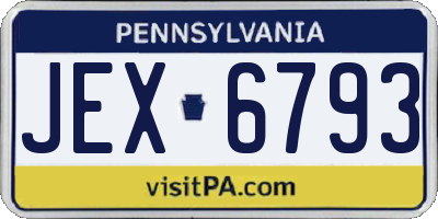 PA license plate JEX6793