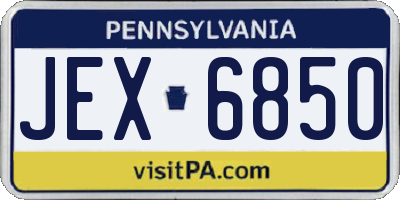 PA license plate JEX6850
