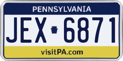 PA license plate JEX6871