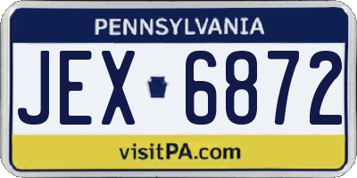 PA license plate JEX6872