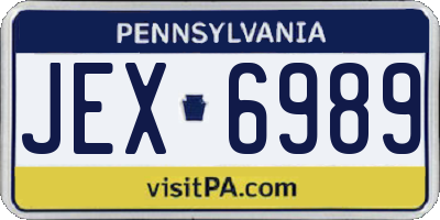 PA license plate JEX6989