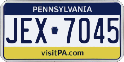 PA license plate JEX7045