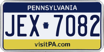 PA license plate JEX7082