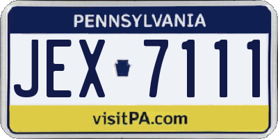 PA license plate JEX7111