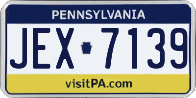 PA license plate JEX7139