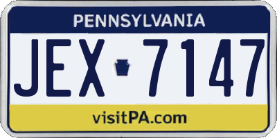 PA license plate JEX7147