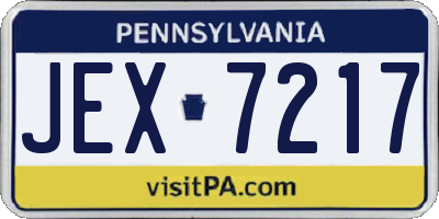 PA license plate JEX7217