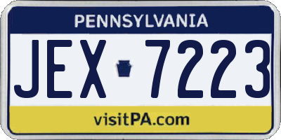 PA license plate JEX7223