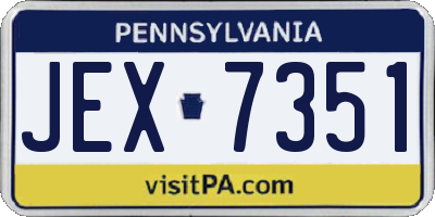 PA license plate JEX7351